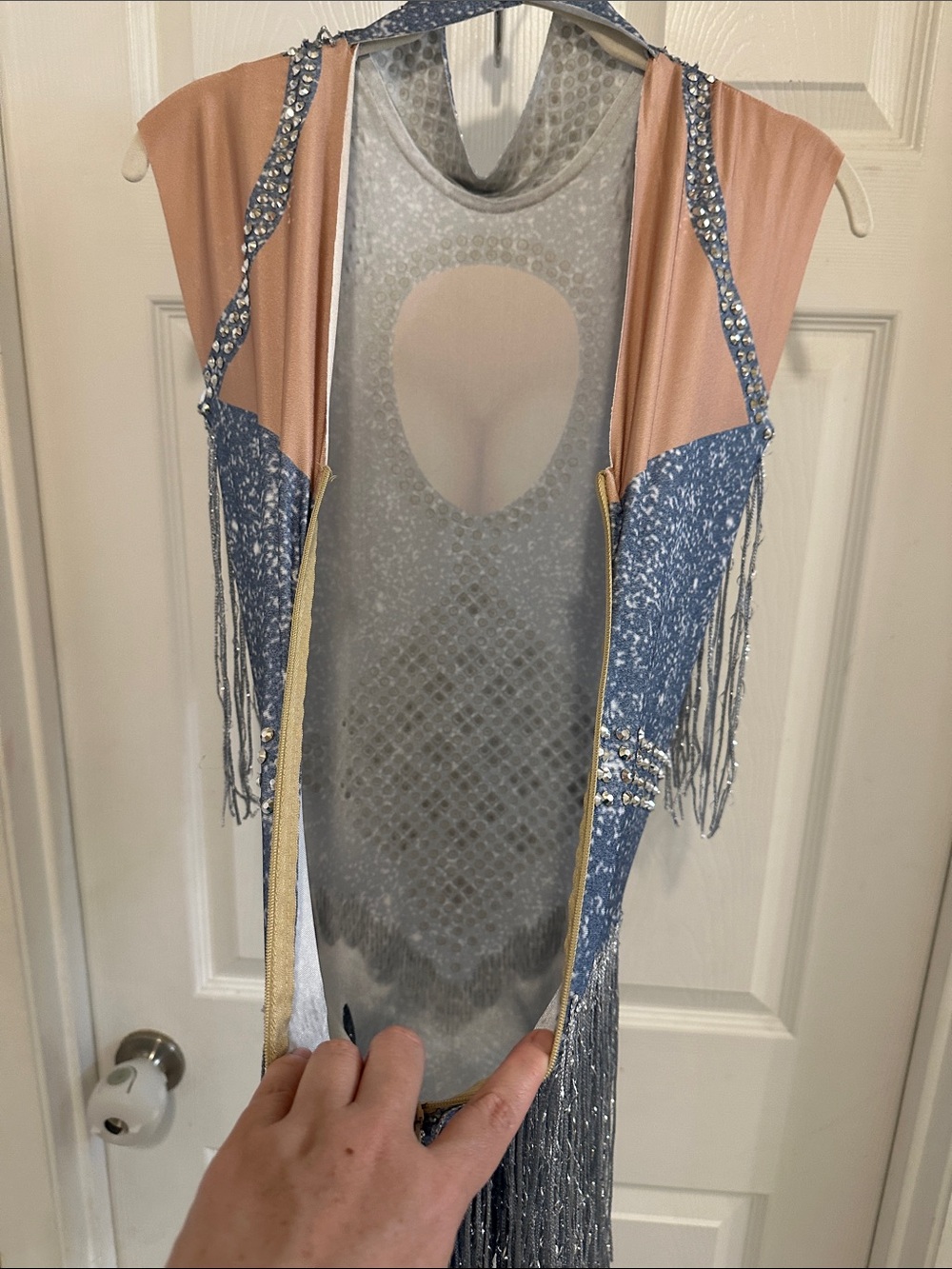 Sparkly, silver rhinestone, bodysuit costume drag Halloween Country Dolly - Picture 2 of 5